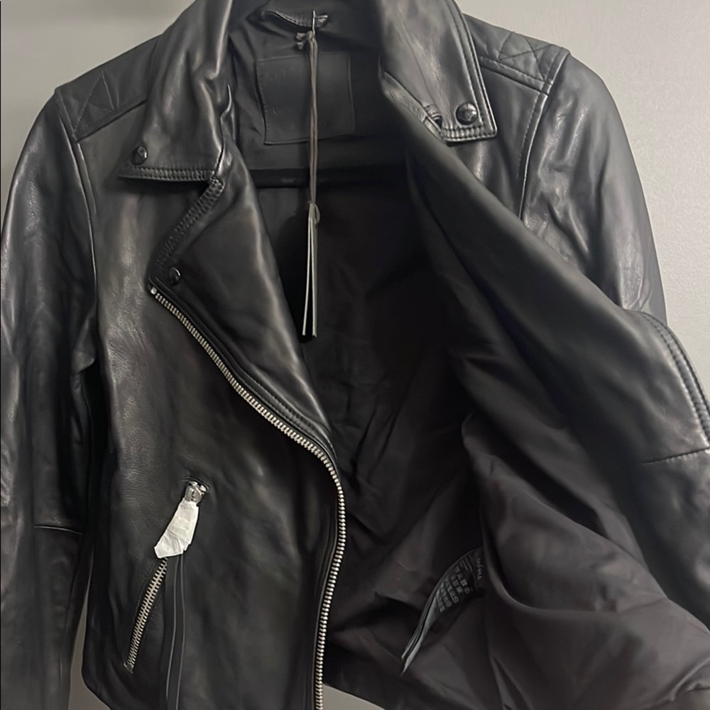 NWT, ALLSAINTS Black Leather Jacket - Picture 9 of 9